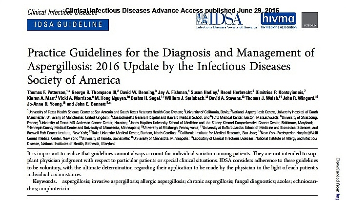 NOVA DIRETRIZ PARA O MANEJO DA ASPERGILOSE: FA�A O DOWNLOAD